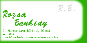 rozsa banhidy business card