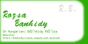 rozsa banhidy business card